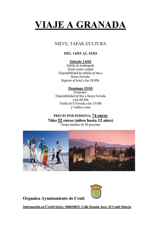 Viaje a Granada desde Ceutí en Marzo First
