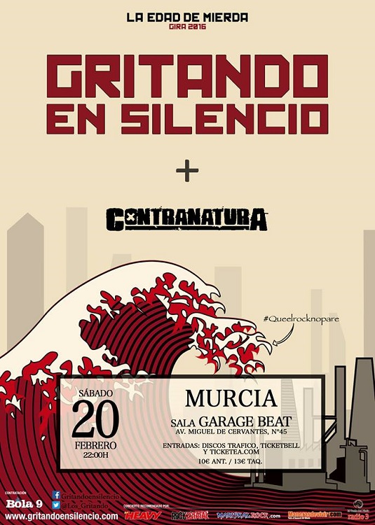 Concierto de Gritando en Silencio en la Sala Garaje Beat Club First