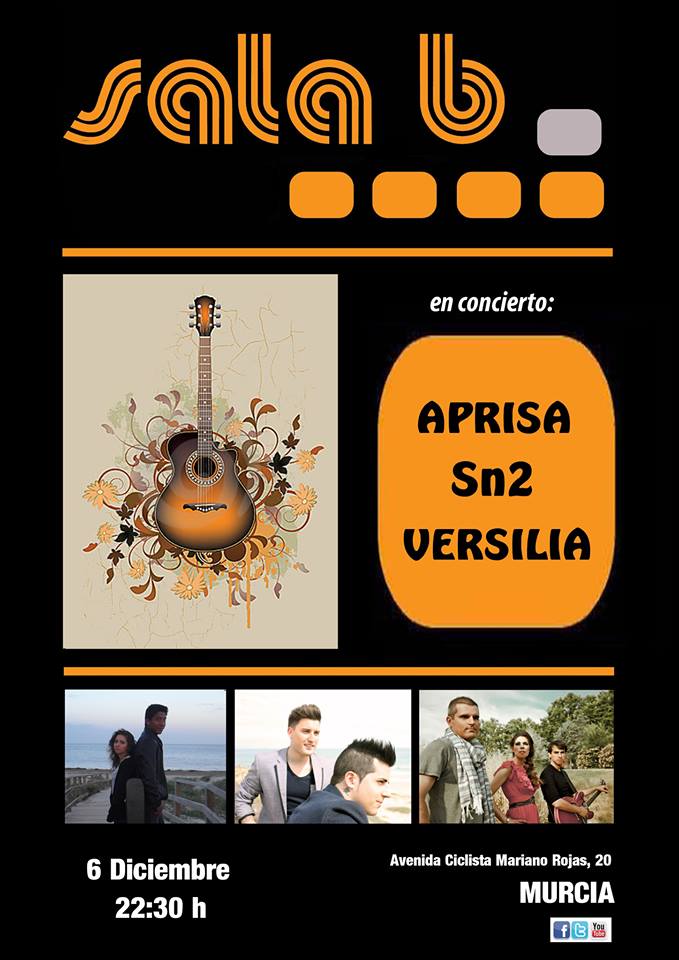 Conciertos Sala b: Aprisa, SN2 y Versilia First