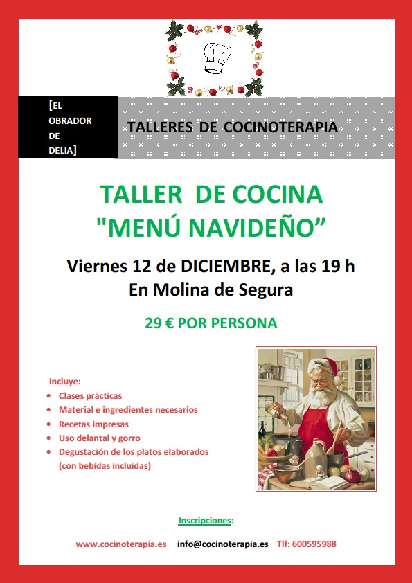 Taller de Cocinoterapia: MENÚ NAVIDEÑO First