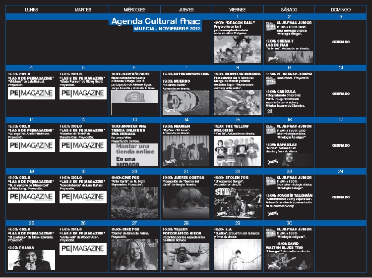 Actividades Fnac del 25 al 30 de noviembre First