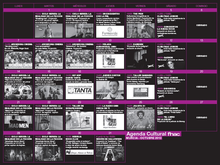 Actividades Fnac del 28 al 31 de octubre First