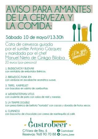 Cata maridaje en Gastrobeer First