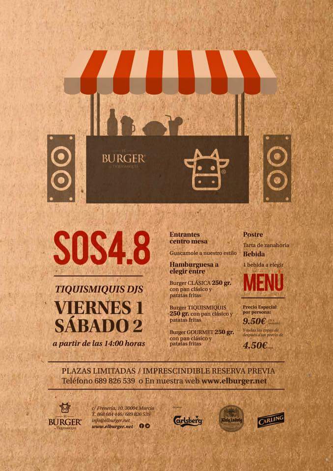 Menu especial El Burger by Tiquismiquis SOS4.8 First