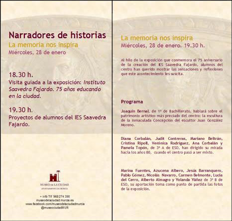 Ciclo "Narradores de historias" en el Museo de la Ciudad de Murcia First