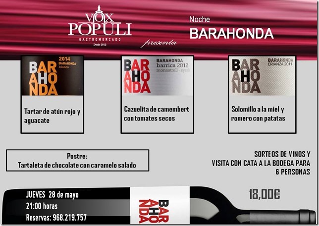 Noche Barahonda en Vox Populi: Cata de vinos First
