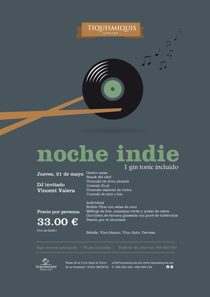 Noche Indie en Tiquismiquis Gastrobar & Sushi First