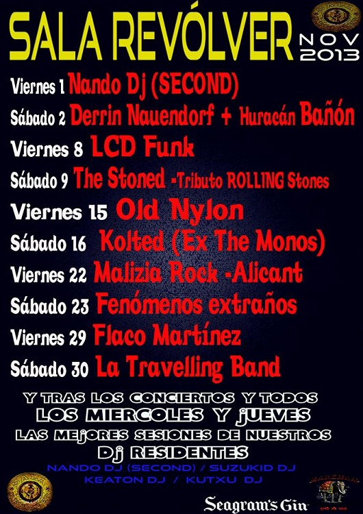 Conciertos Sala Revolver para noviembre First
