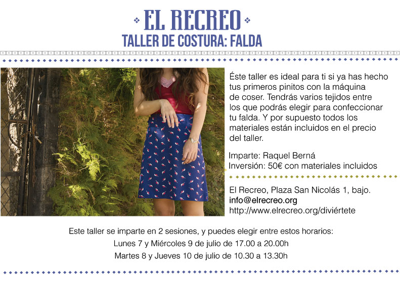 Taller de costura: Falda First