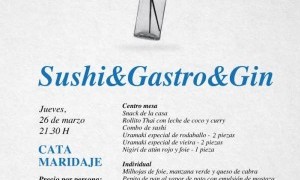 Cena Maridaje Sushi & Gastro & Gin en Tiquismiquis
